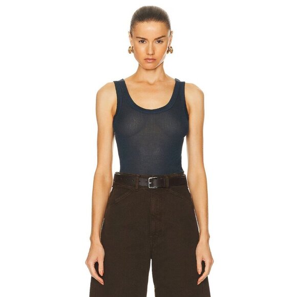 Lemaire Seamless Tank Top in Storm Blue Medium New Womens Beater Sleeveless Top - Picture 1 of 14
